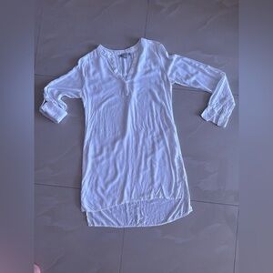 iris tunic short white dress Roll-up sleeve. size S lightweight
